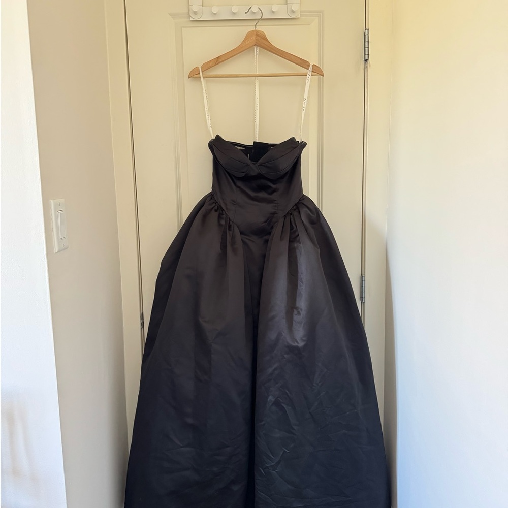 Azazie Basque Waist Black Gown